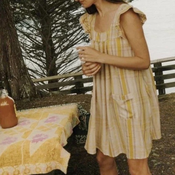 Christy Dawn Yellow Plaid Mini Dress - Picture 9 of 9